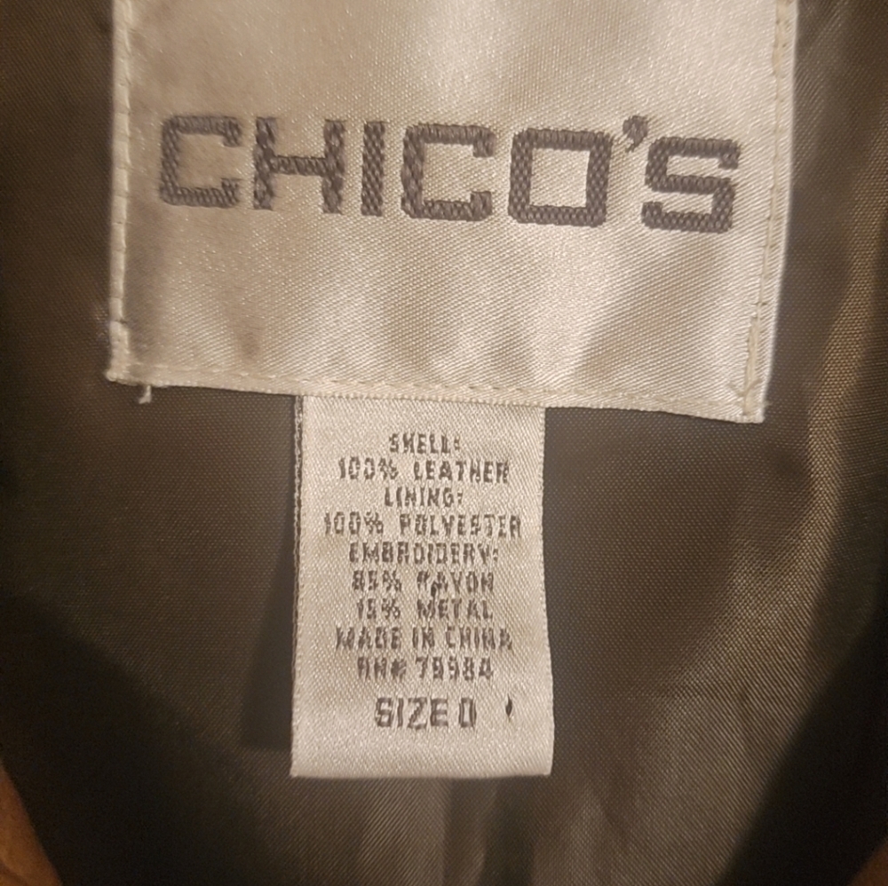 Chicos bronze color leather jacket size 0 - Picture 6 of 6